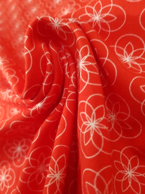 Jersey digital geometric flower red